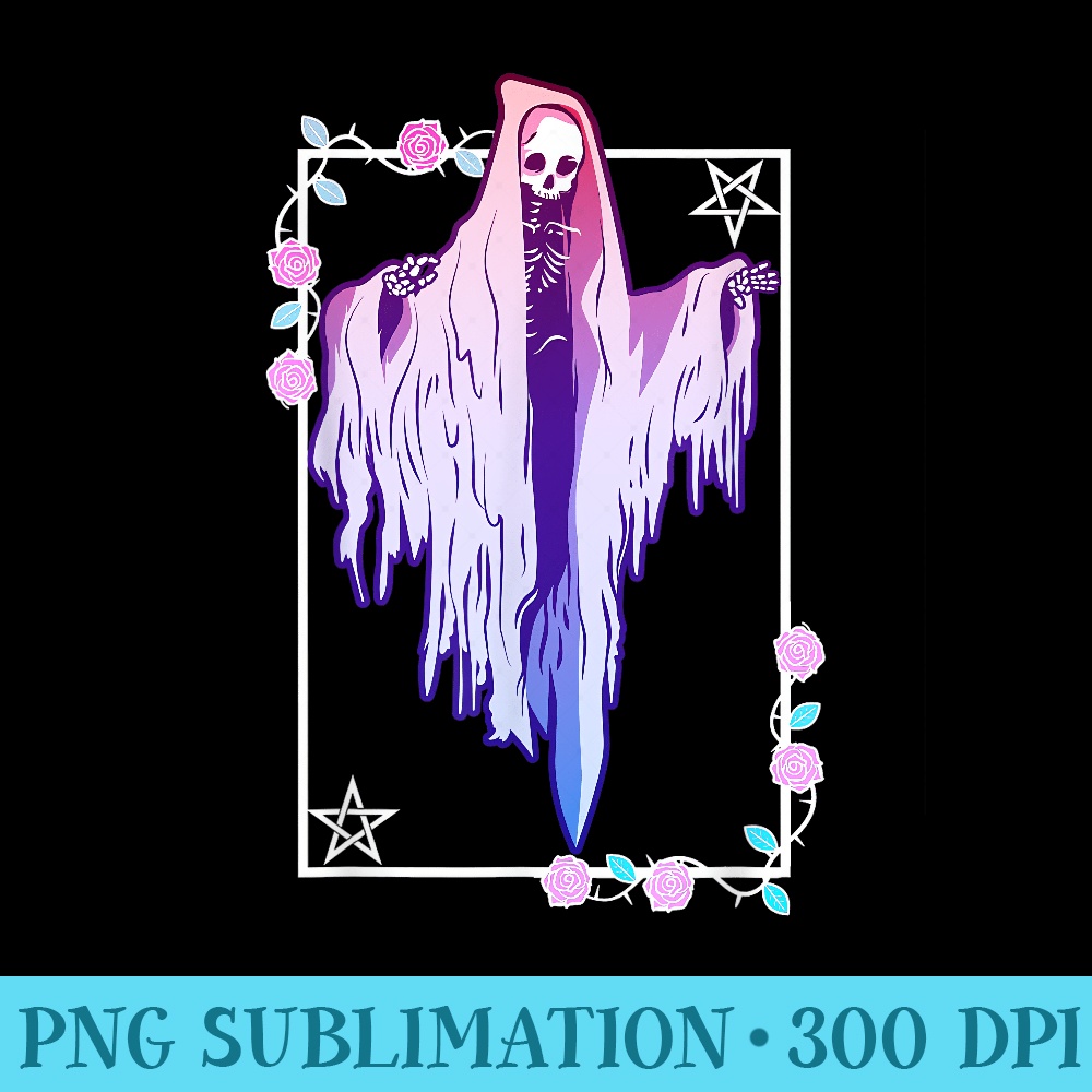 Pastel Goth Ghost Tarot Style - PNG Download - Unleash Your Creativity