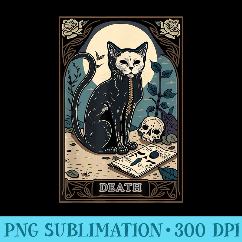 Mystic Cat Tarot Card, Death Tarot Card Cat, Cat Lover - PNG Download Source - Capture Imagination with Every Detail