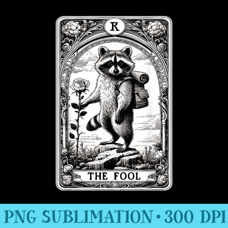 Raccoon Tarot Card The Fool Racoon Raccoon - High Resolution Shirt PNG - Defying the Norms
