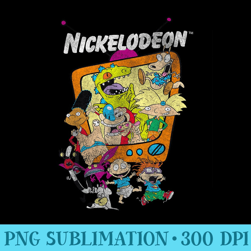 Classic 90s Nickelodeon Television Toons T - Download Shirt PNG - Perfect for Personalization