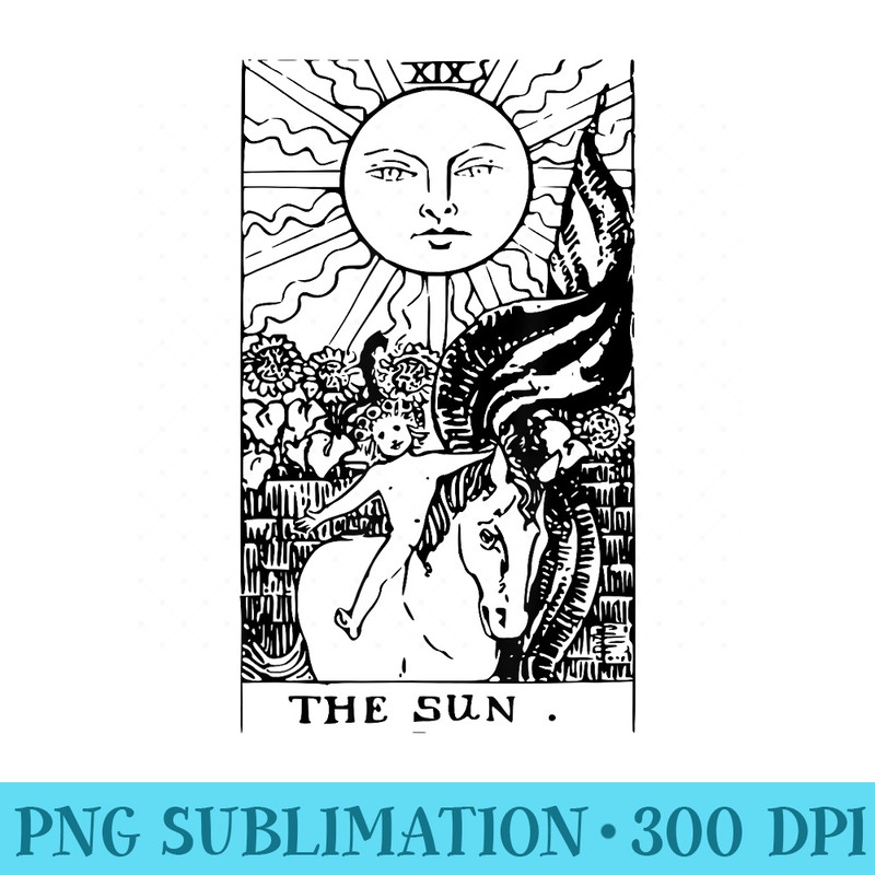 The Sun Vintage Tarot Card Inspired - PNG Picture Download - Perfect for Personalization