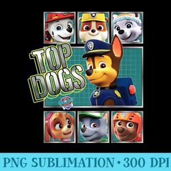 paw patrol paneled top dogs t - png design assets