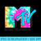 MTV Bright Rainbow Tie Dye Logo - PNG File Download - Perfect for Sublimation Mastery