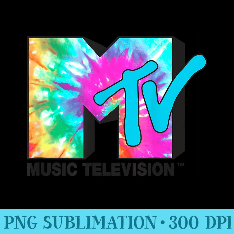 MTV Bright Rainbow Tie Dye Logo - PNG File Download - Perfect for Sublimation Mastery