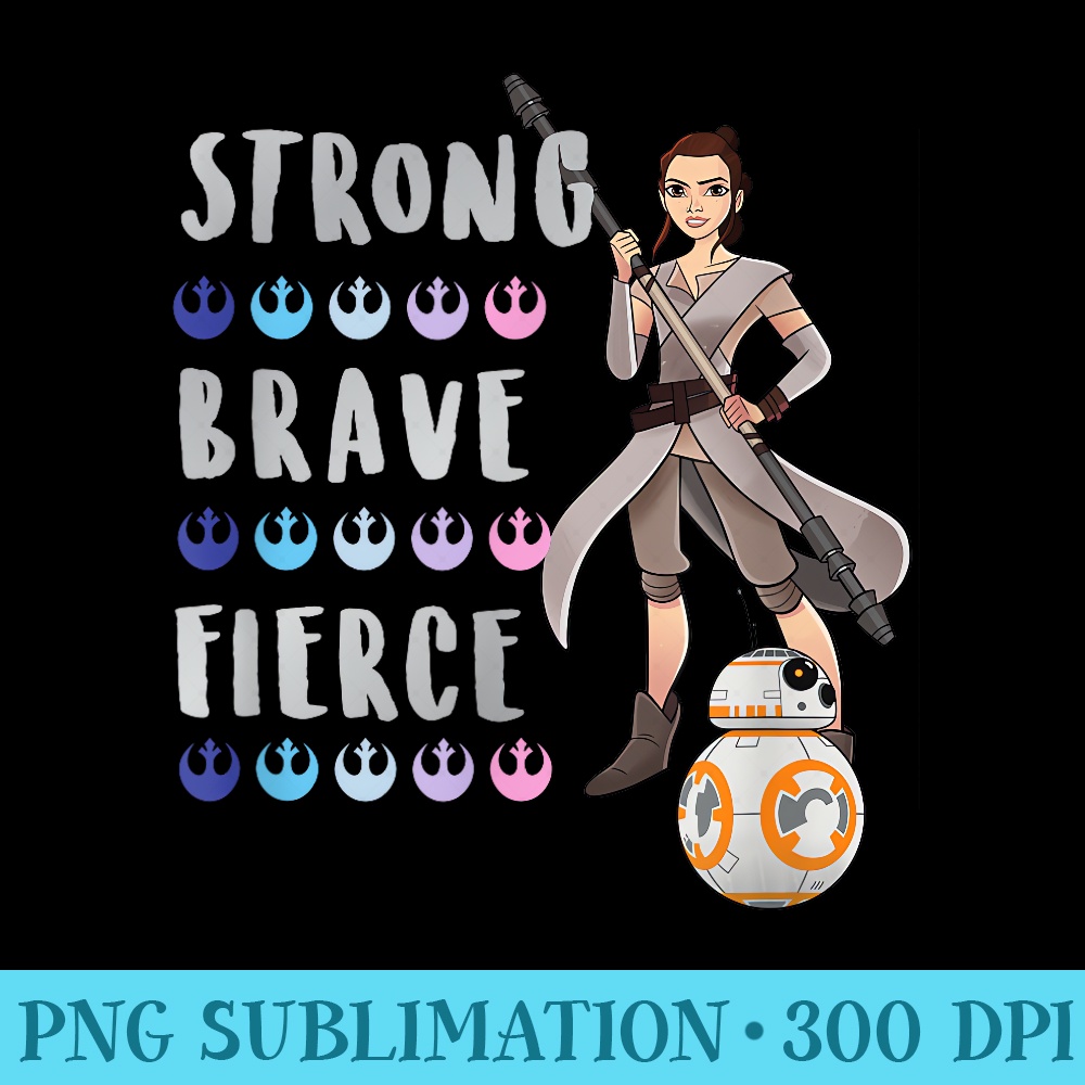 Star Wars Classic Strong Brave Fierce Rey BB8 Poster - PNG Download Transparent Background - Trendsetting And Modern Collections