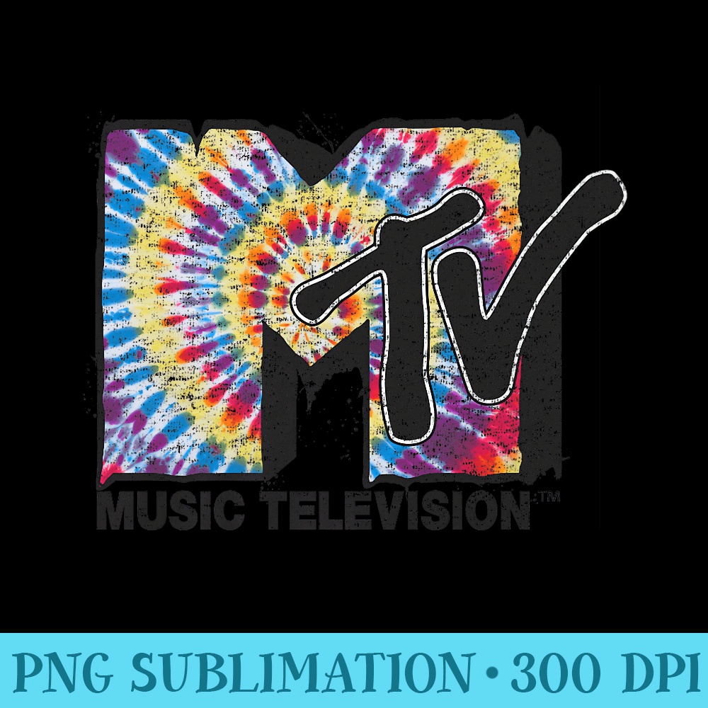 MTV Rainbow Tie Dye Spiral Logo Premium - Shirt Artwork Download - Premium Quality PNG Artwork
