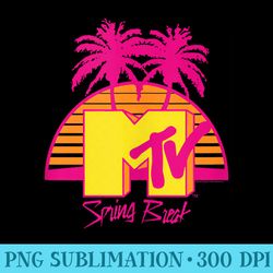 mtv spring break palm tree logo - shirt vector illustration