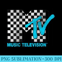 womens mtv logo checkered light blue - sublimation png designs