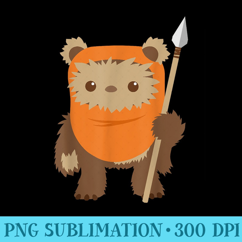 Star Wars Wicket Ewok Chibi Kawaii Cute Graphic T - PNG Download Library - Versatile And Customizable Designs