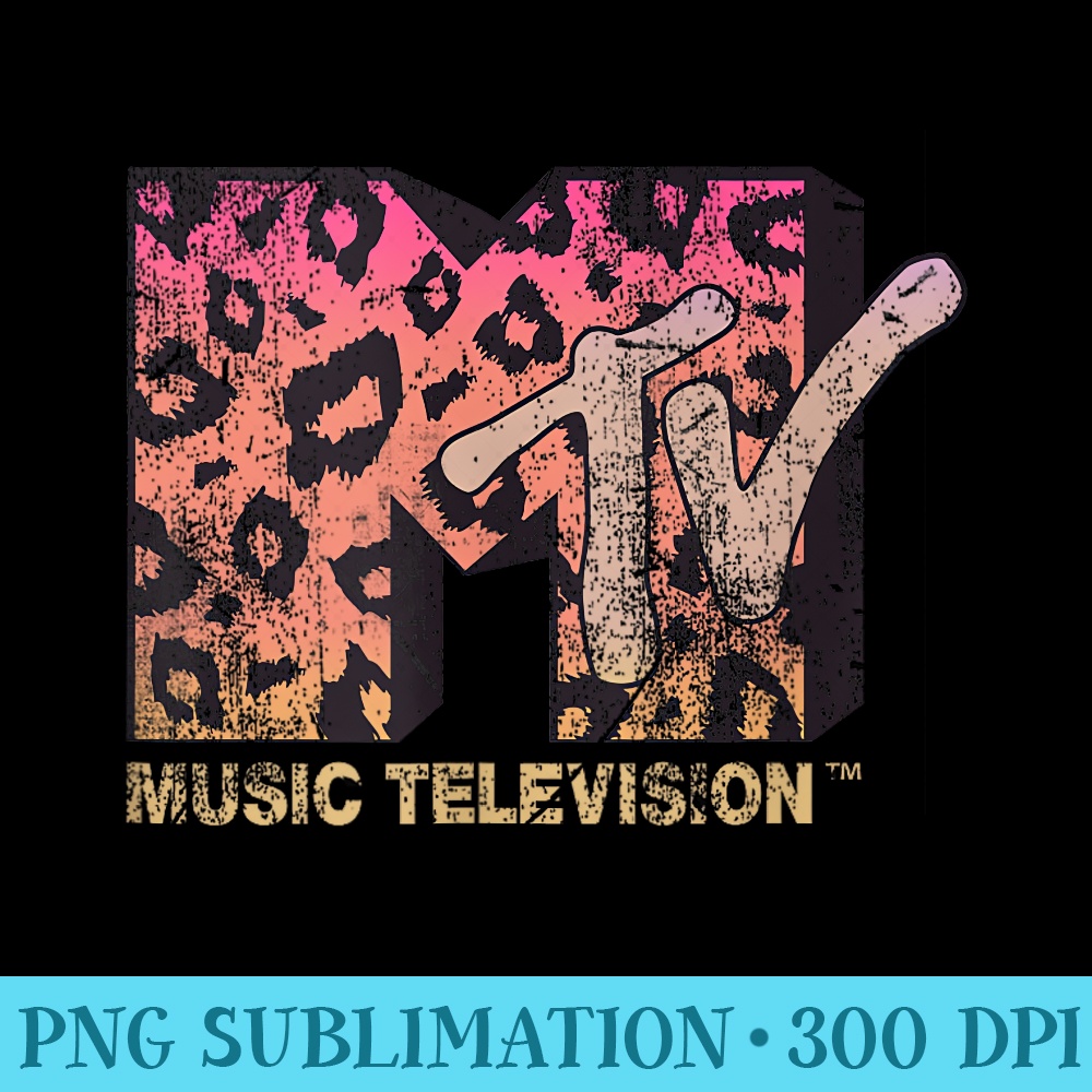 MTV Music Television Leopard Print Logo Fill - Shirt Artwork PNG - Boost Your Success with this Inspirational PNG Download