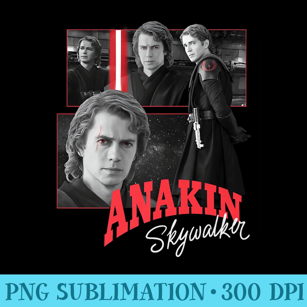 Star Wars Ahsoka Anakin Skywalker Vintage Panels Poster Premium - PNG Download Template - Spice Up Your Sublimation Projects