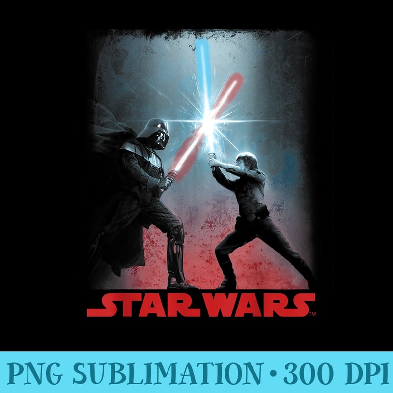 Star Wars Darth Vader Luke Skywalker Battle Silhouette - PNG Download Collection - Create with Confidence