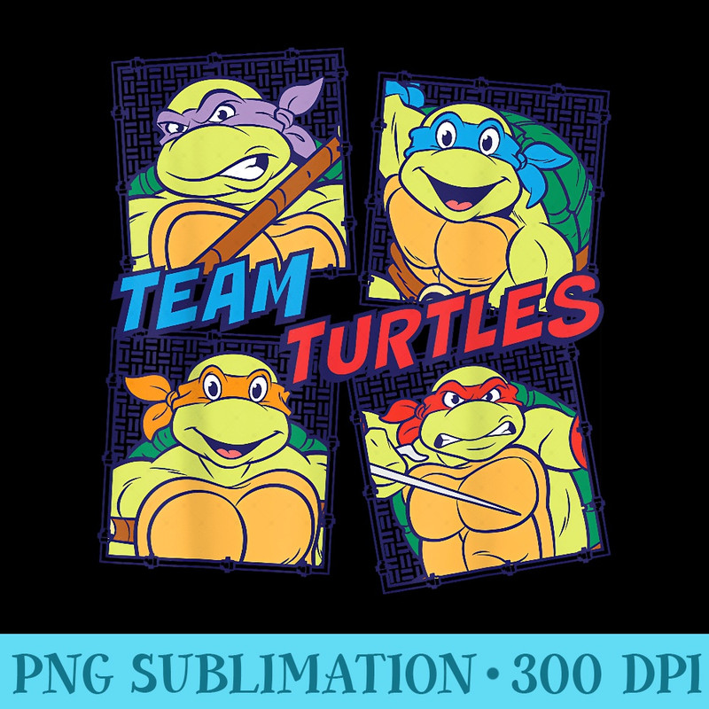 nage Mutant Ninja Turtles Team Character T - Shirt Printing Template PNG - Revolutionize Your Designs