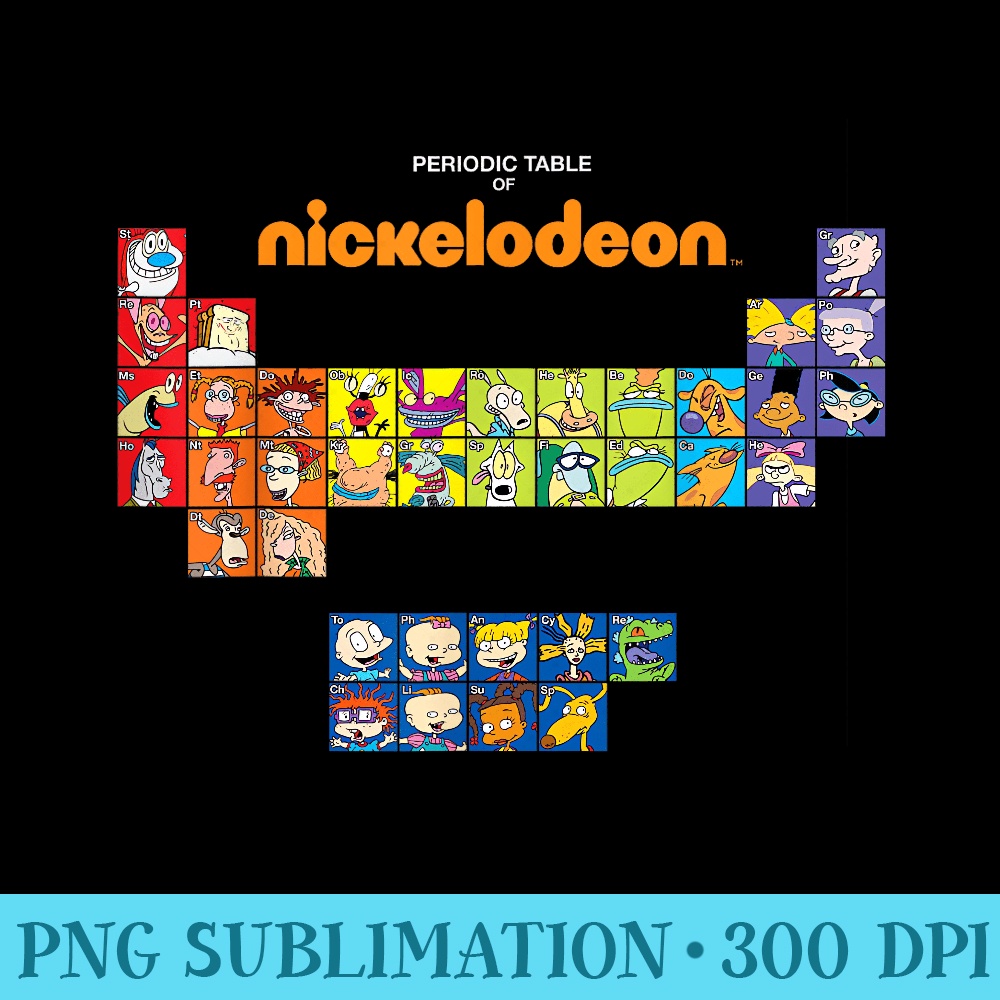 Nickelodeon Periodic Table of Nickelodeon T - Transparent PNG Download - Perfect for Personalization