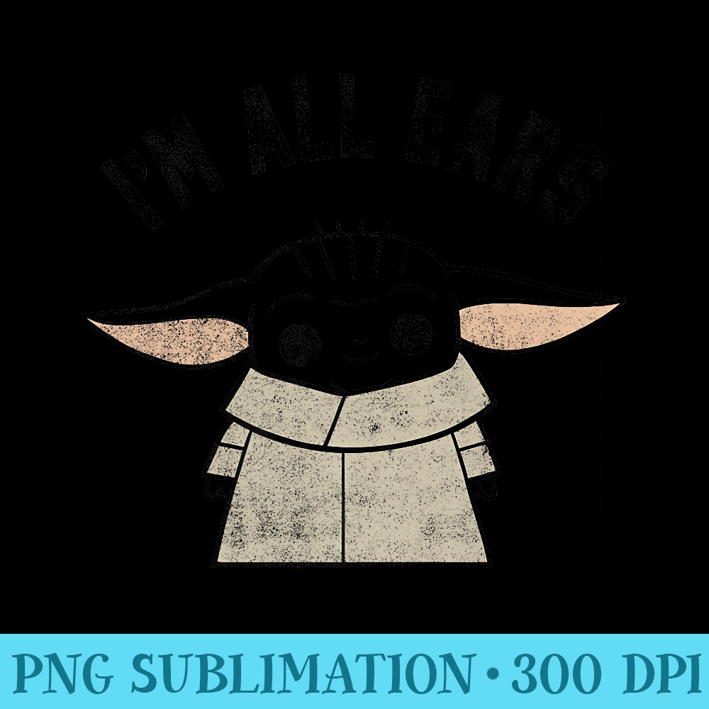 Star Wars The Mandalorian The Child Im All Ears Outline Premium - PNG Picture Gallery Download - Quick And Seamless Download Process