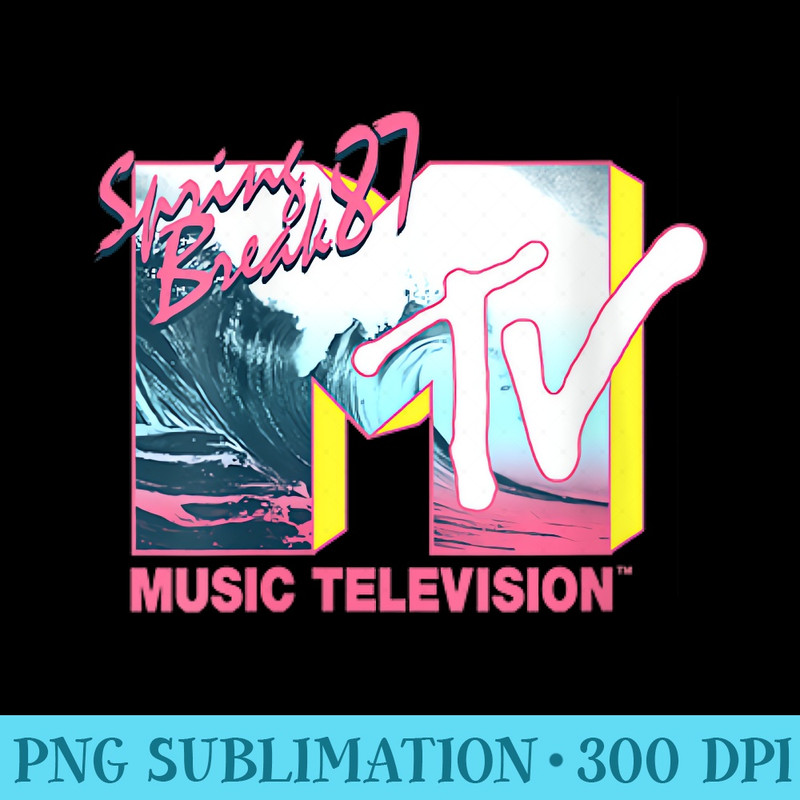 Womens MTV Logo Spring Break 1987 Throwback - PNG Clipart Download - Boost Your Success with this Inspirational PNG Download