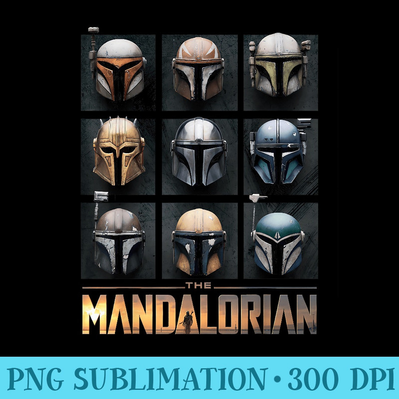 Star Wars The Mandalorian Helmet Box Up - Shirt Vector Illustration - Premium Quality PNG Artwork