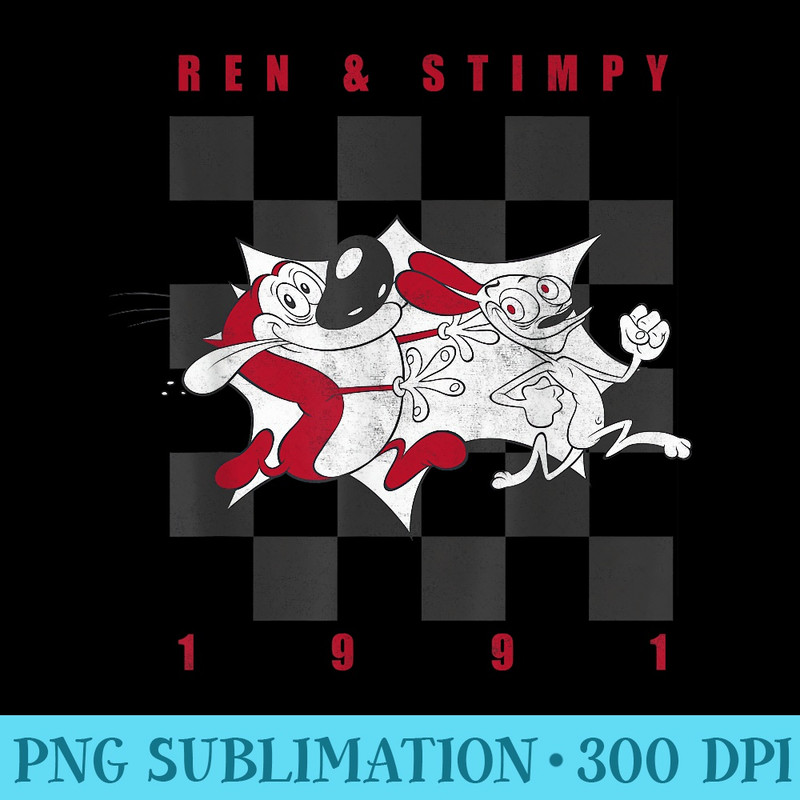 Ren and Stimpy 91 Checkers Board Logo - PNG Download Source - Lifetime Access To Purchased Files