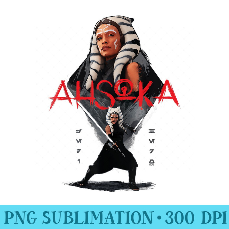 Star Wars Ahsoka Tano Jedi Hero Aurebesh Disney - Transparent PNG Download - Add a Festive Touch to Every Day