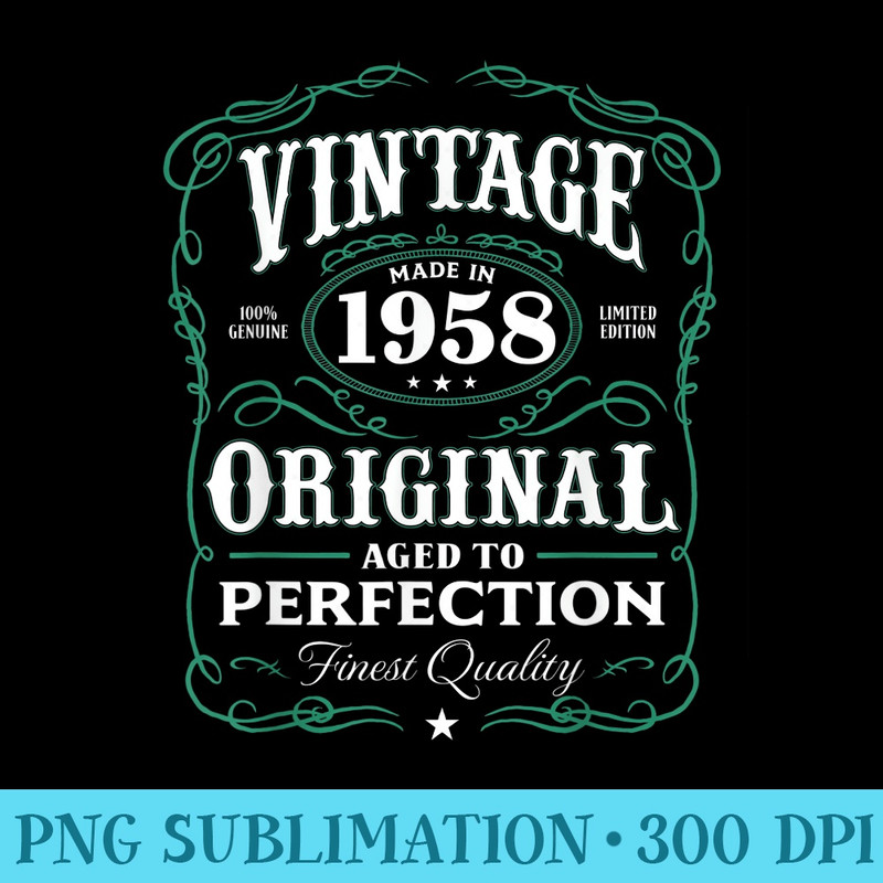 Vintage Made In 1958 T 60th Birthday - High resolution PNG download - Unleash Your Creativity