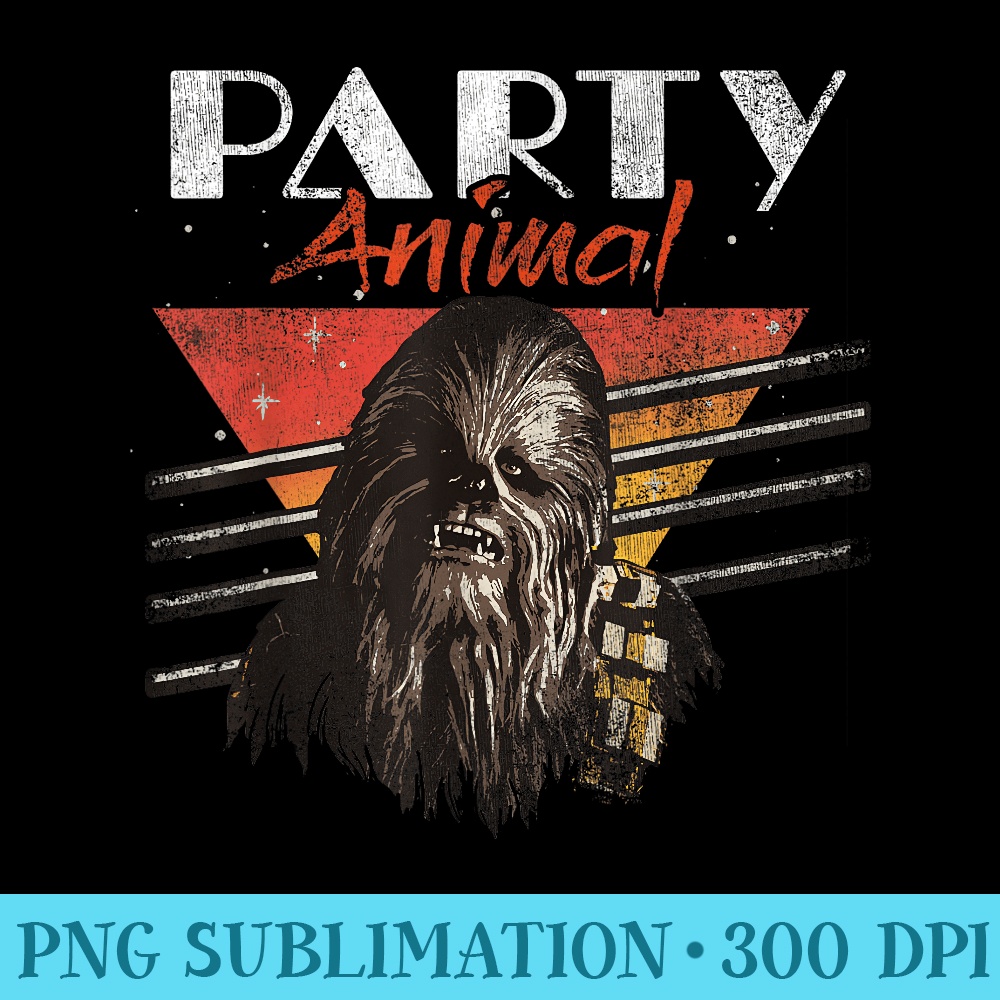 Star Wars Chewbacca Party Animal Vintage Graphic T - Shirt Mockup Download - Bring Your Designs to Life