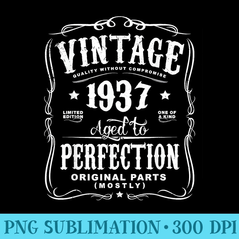 Vintage Made In 1937 T 81st Birthday - High Quality PNG Download - Add a Festive Touch to Every Day