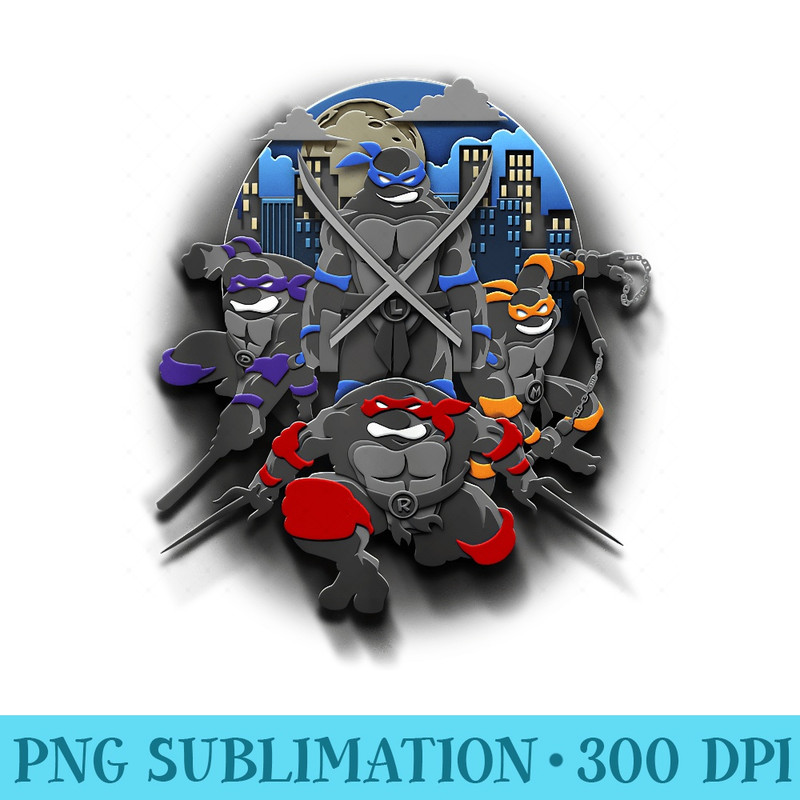 nage Mutant Ninja Turtles Heroes In A Shell - Shirt Printing Template PNG - Unleash Your Inner Rebellion