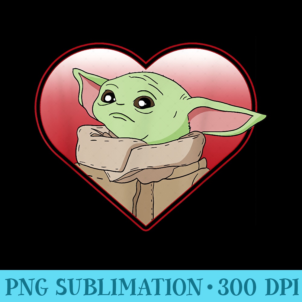 Star Wars The Mandalorian The Child Valentine Heart Portrait - PNG Graphics Download - Fashionable and Fearless