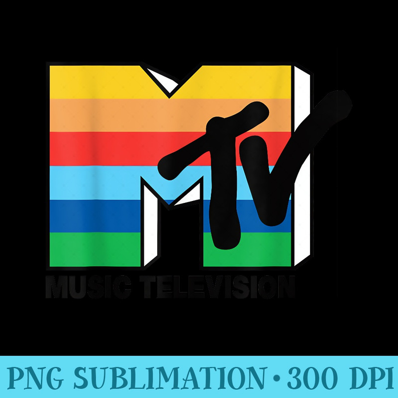 Classic MTV Rainbow Logo LongSleeve - PNG Art Files - Fashionable and Fearless