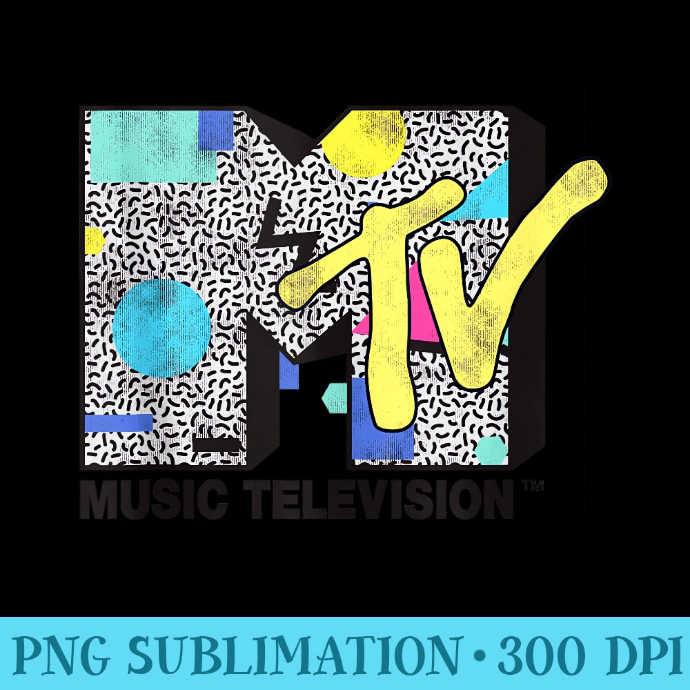 MTV Logo 90s Abstract - Sublimation patterns PNG - Trendsetting And Modern Collections
