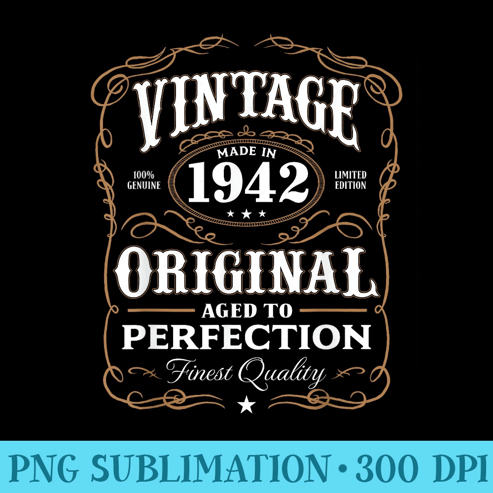 Vintage Made In 1942 T 76th Birthday - PNG Download Source - Transform Your Sublimation Creations