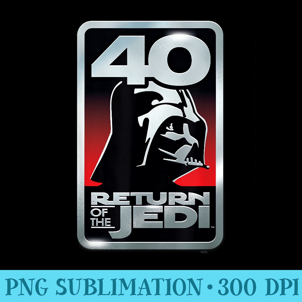 Star Wars Return of the Jedi Darth Vader 40th Anniversary - Shirt Illustration PNG - Instant Access To Downloadable Files