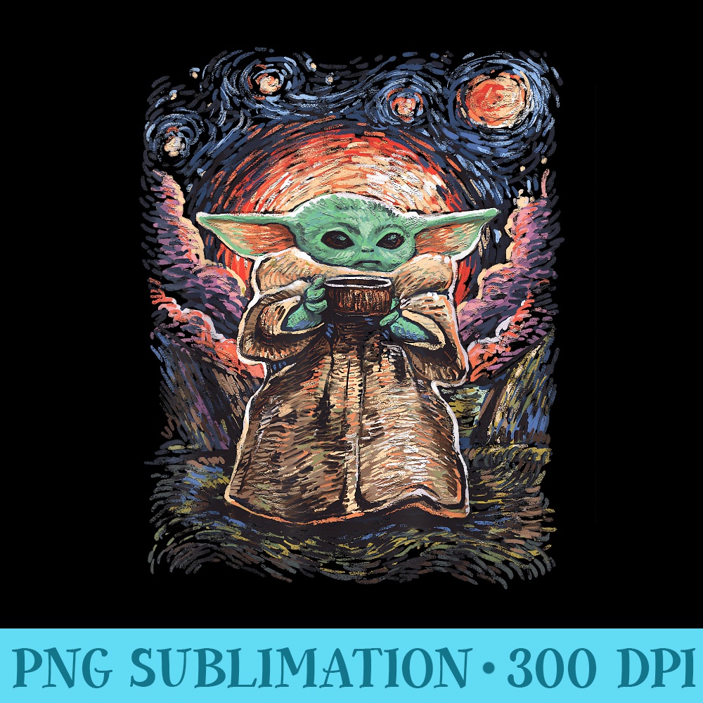 Star Wars The Child Starry Night - PNG Download Icon - Enhance Your Apparel with Stunning Detail