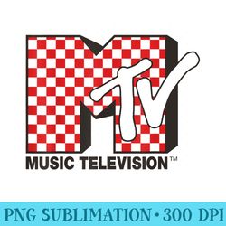 mtv logo with red checkered print - unique sublimation png download