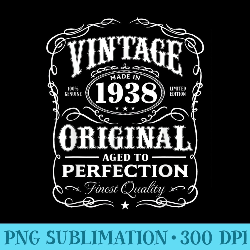 Vintage Made In 1938 T 80th Birthday - PNG Clipart Download - Add a Festive Touch to Every Day