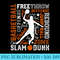 Basketball Player Slam Dunk Typography Word Art Vintage Men - PNG Download Illustration - Unleash Your Inner Rebellion