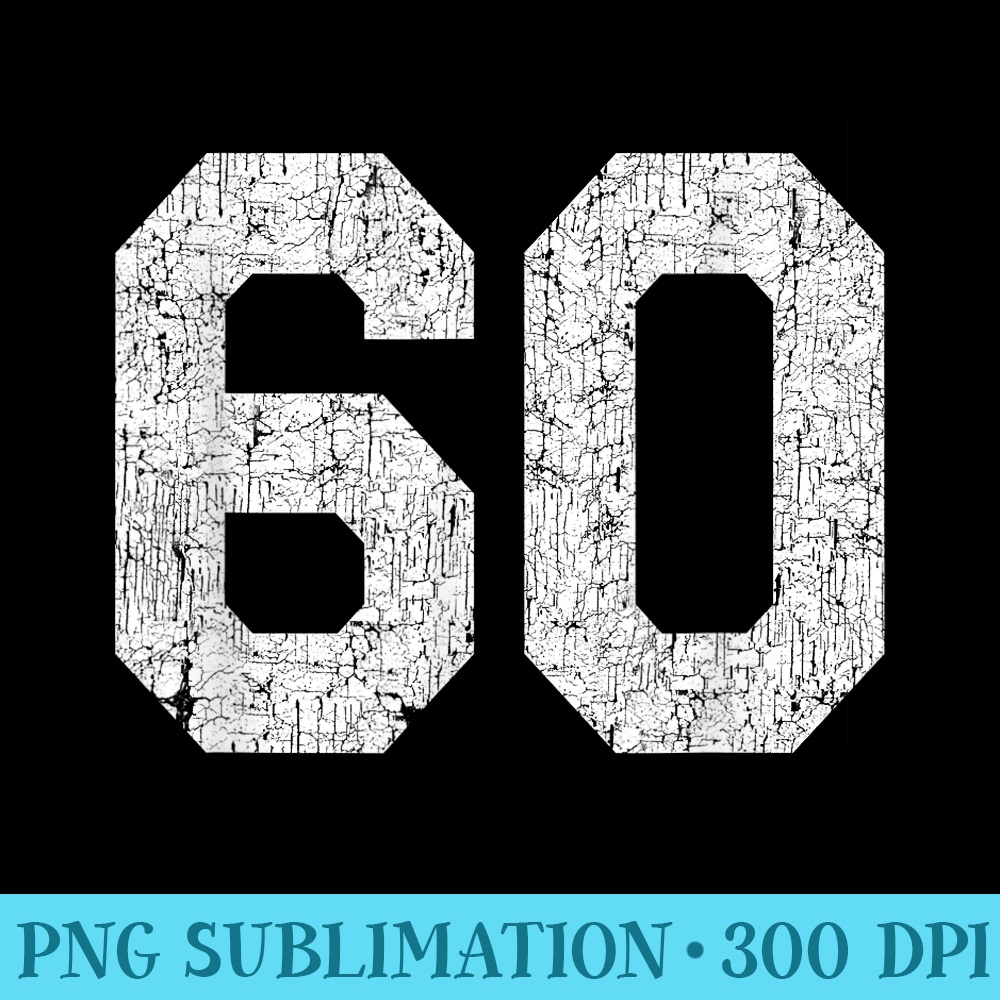 Jersey Uniform Number 60 Athletic Style Sports Graphic - Exclusive PNG designs - Transform Your Sublimation Creations