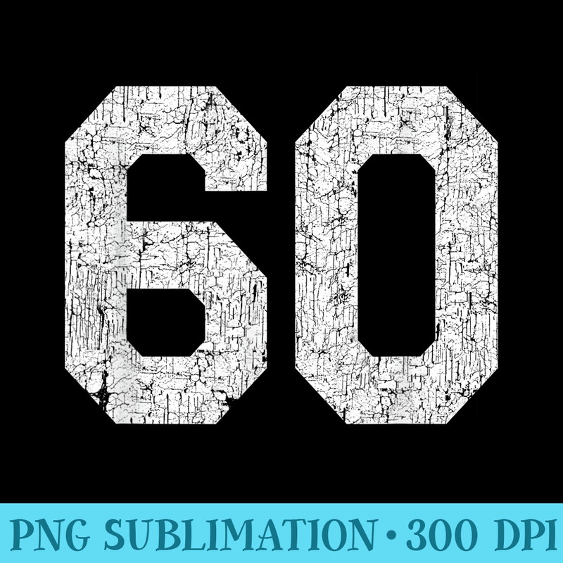 Jersey Uniform Number 60 Athletic Style Sports Graphic - Exclusive PNG designs - Transform Your Sublimation Creations