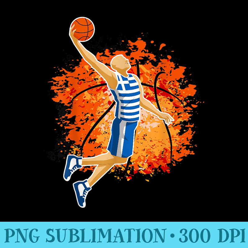 Greece Basketball Fans Jersey Greek National Flag Slam Dunk - Shirt Mockup Download - Stunning Sublimation Graphics