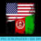 Half Afghan Flag T  Vintage Afghanistan USA - PNG Download Clipart - Perfect for Sublimation Mastery