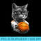 Cat Playing Basketball Graphic s Girls - Blank Shirt Template PNG - Unleash Your Creativity