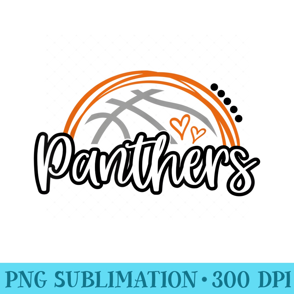 Basketball Panther School Sports Fan Team Spirit - Unique Sublimation PNG Download - Instantly Transform Your Sublimation Projects