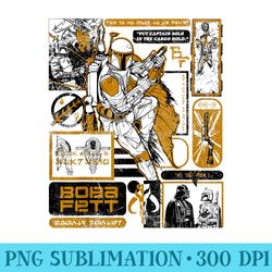 star was boba fett retro mandalorian poster - unique sublimation patterns