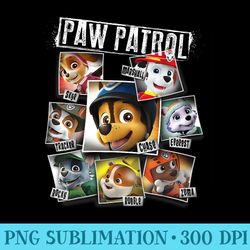 paw patrol polaroid photo collage t - png design assets