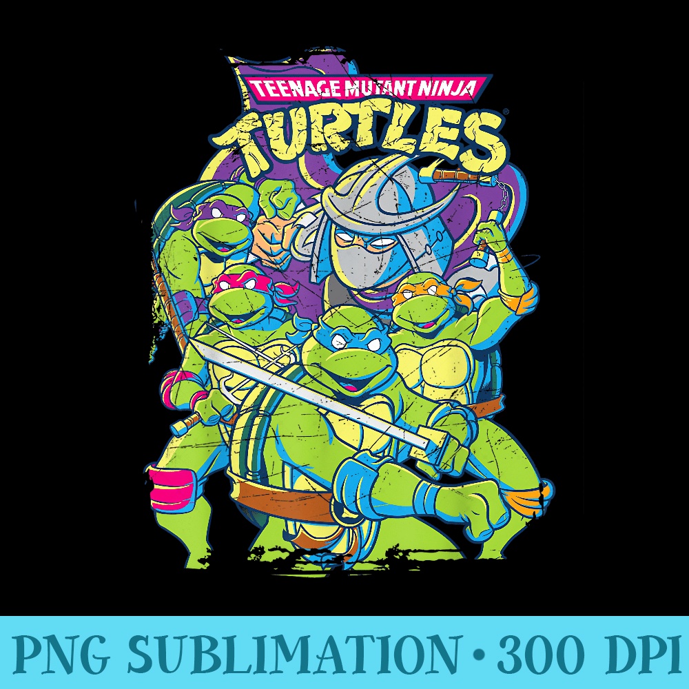 nage Mutant Ninja Turtles Fight With Shredder T - PNG Image Download - Perfect for Sublimation Art
