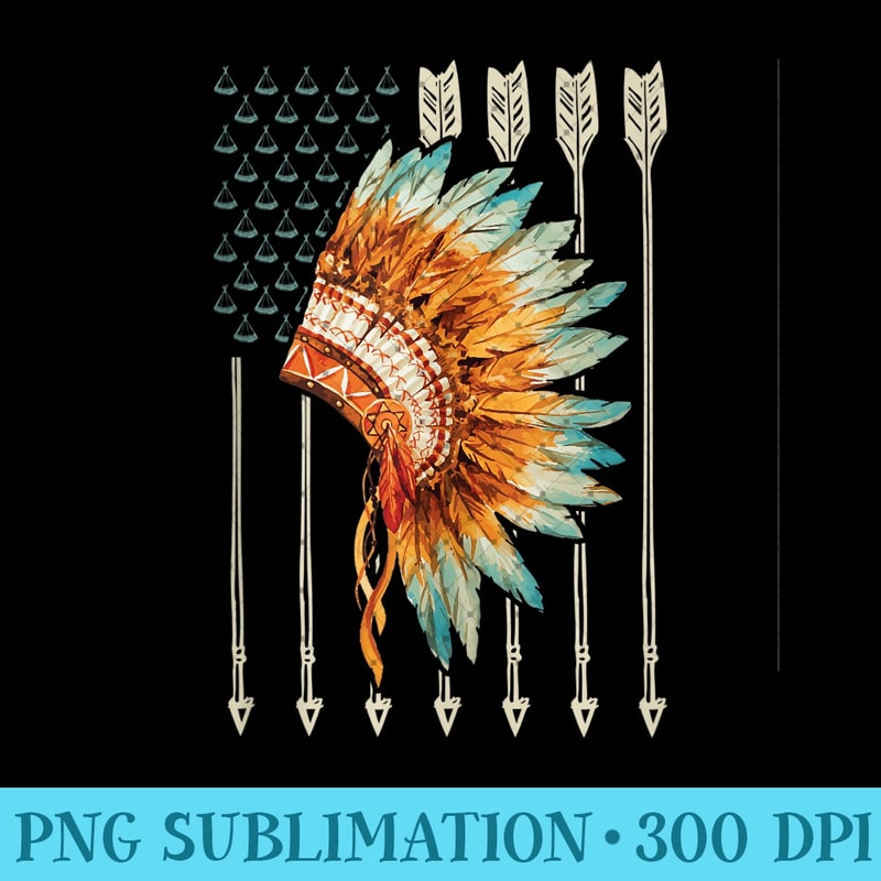 Native American USA Flag - Ready To Print PNG Designs | Inspire Uplift