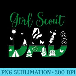 black and green dad scout for girls cookie camping - png design files