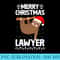 Merry Christmas Lawyer Smiling Sloth Santa Hat Bar Exam Fan - Printable PNG Images - Spice Up Your Sublimation Projects
