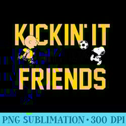 peanuts - charlie brown snoopy soccer kickin it with friends - digital png artwork