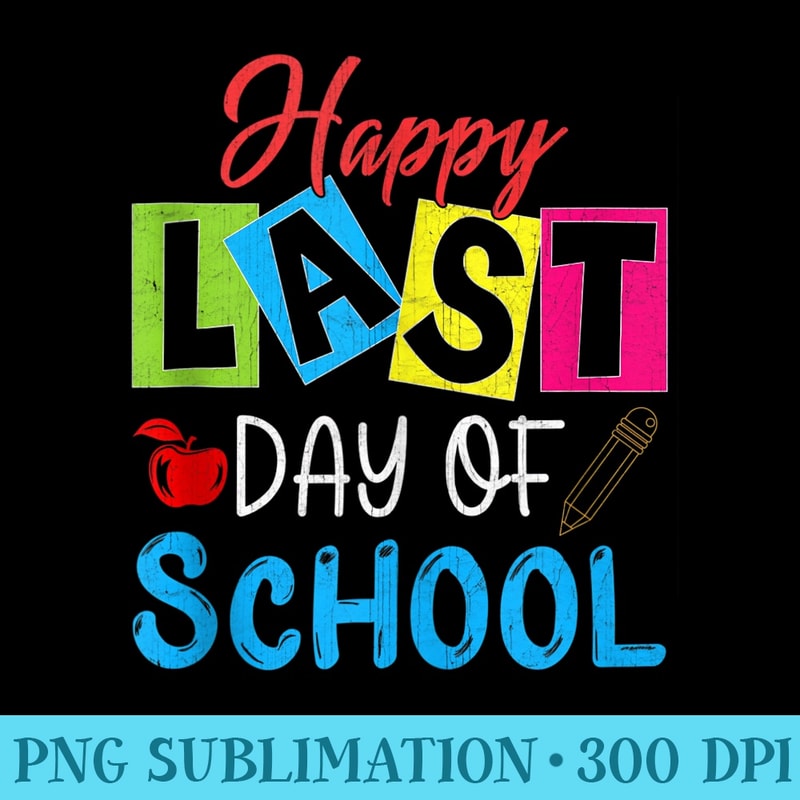 Happy Last Day Of School Summer Break Back To School - PNG Download Illustration - Perfect for Creative Projects